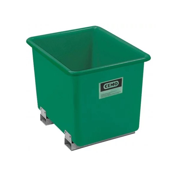 CEMO Rechteckbehälter GFK 400 mit Staplertaschen grün
