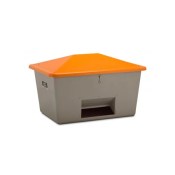 CEMO Streugutbehälter 1100l mit Entnahmeöffnung grau orange