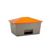CEMO Streugutbehälter 1500l mit Entnahmeöffnung grau orange