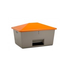CEMO Streugutbehälter 1500l mit Entnahmeöffnung grau orange