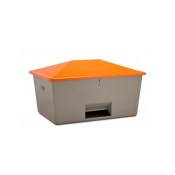 CEMO Streugutbehälter 2200l mit Entnahmeöffnung grau orange