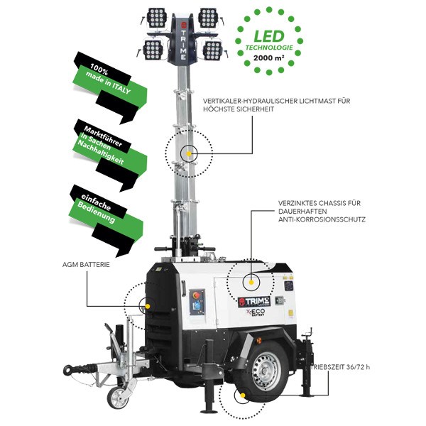 TRIME X-ECO Battery H Mobile 4 x 100 W LED 36 h Flutlicht