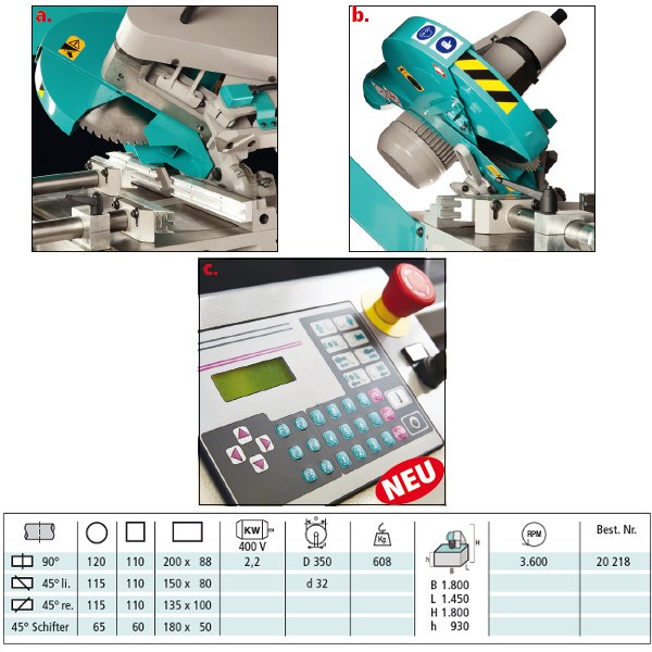Berg und Schmid Velox 350 VA CNC Aluminium-Kreissäge 400 V