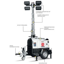 TRIME X-Eco 4 x 300 W LED Diesel Flutlicht inkl. Straßenfahrgestell