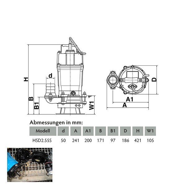 Tsurumi Pump HSD-Linie Schlammpumpe mit Rührwerk