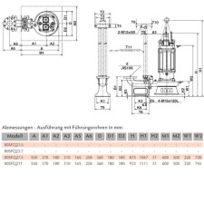 Tsurumi Pump SFQ-Linie 80SFQ21.5 Edelstahlpumpe korrosive Flüssigkeiten 1,5 kW