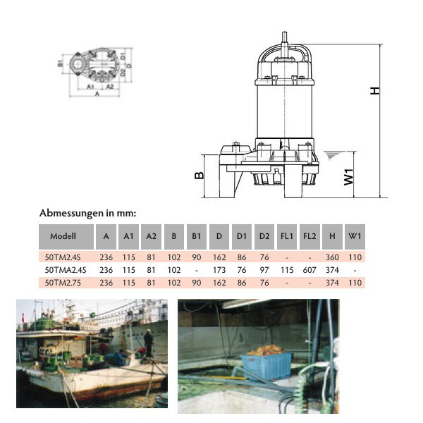 Tsurumi Pump TM-Linie Tauchpumpe Titanausführung